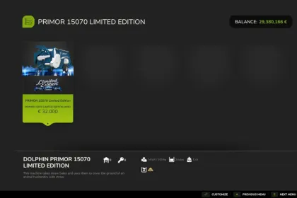 Kuhn PRIMOR 15070 Limited Edition kipper voor FS25 — 2