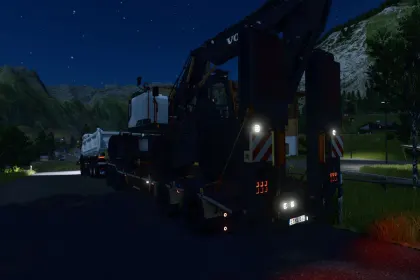 Ефективний Низькорамний Причіп Schwarzmüller 4-Axle Low Loader для Важкої Техніки у FS25 — 1