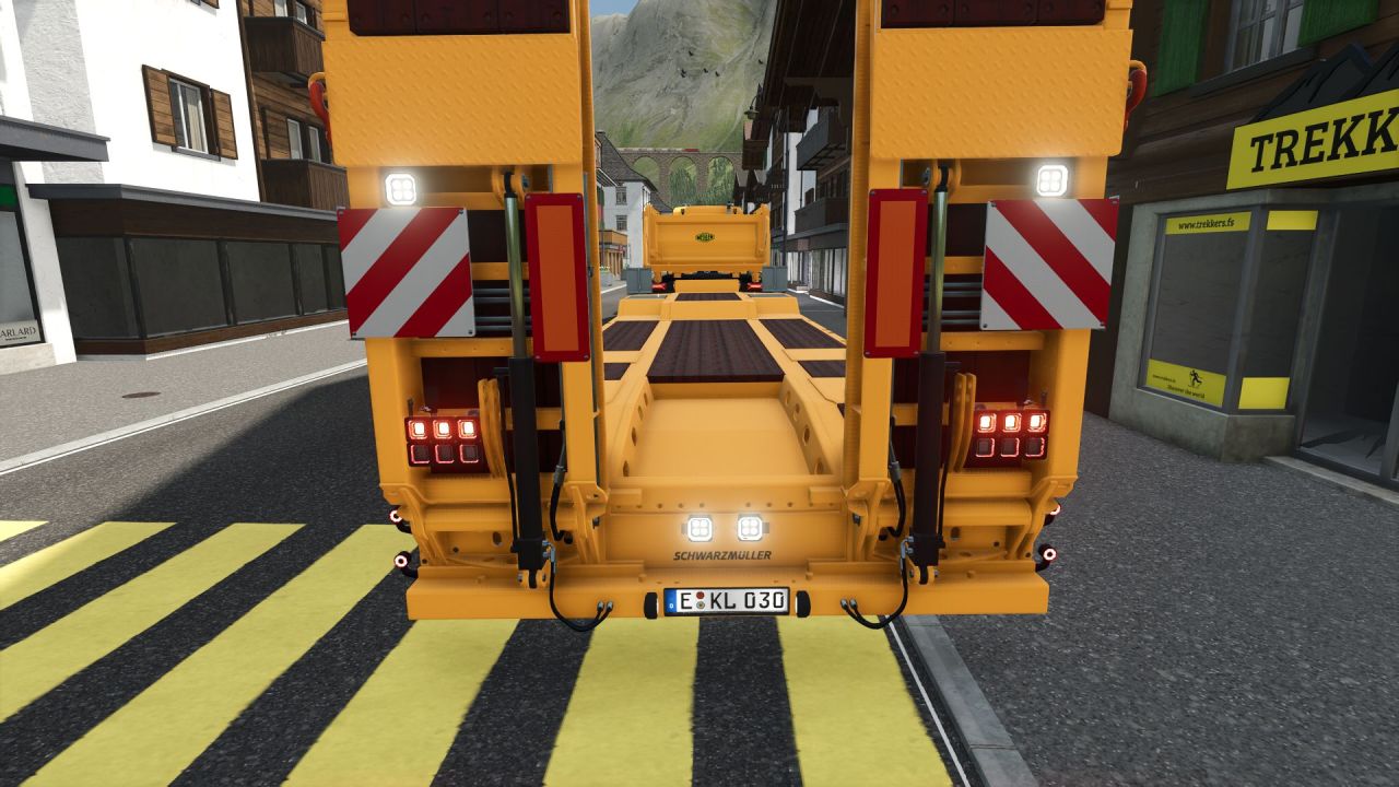 Ефективний Низькорамний Причіп Schwarzmüller 4-Axle Low Loader для Важкої Техніки у FS25