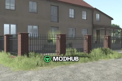 Rode bakstenen en metalen hek V1.1 voor FS25 — 2