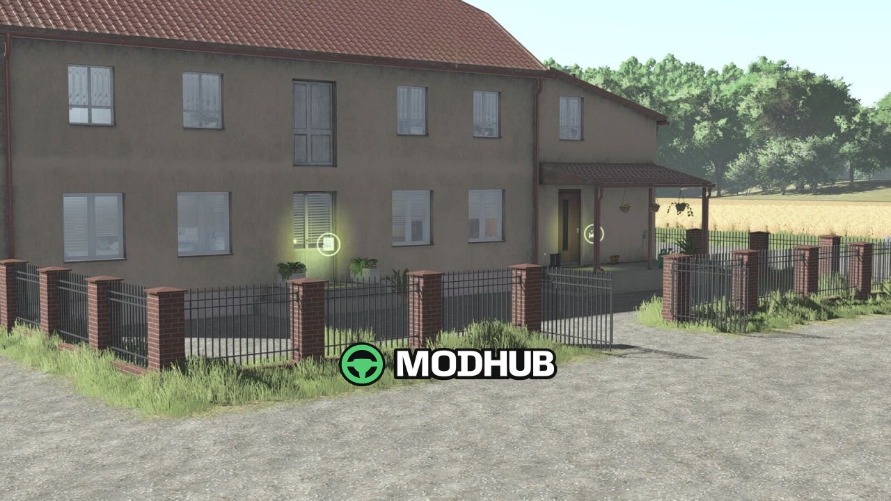 Rode bakstenen en metalen hek V1.1 voor FS25