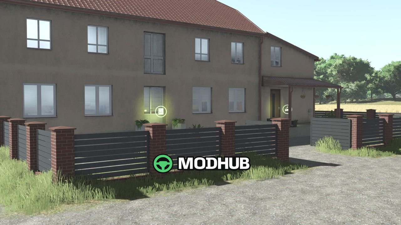 Rode bakstenen en metalen hek V1.1 voor FS25