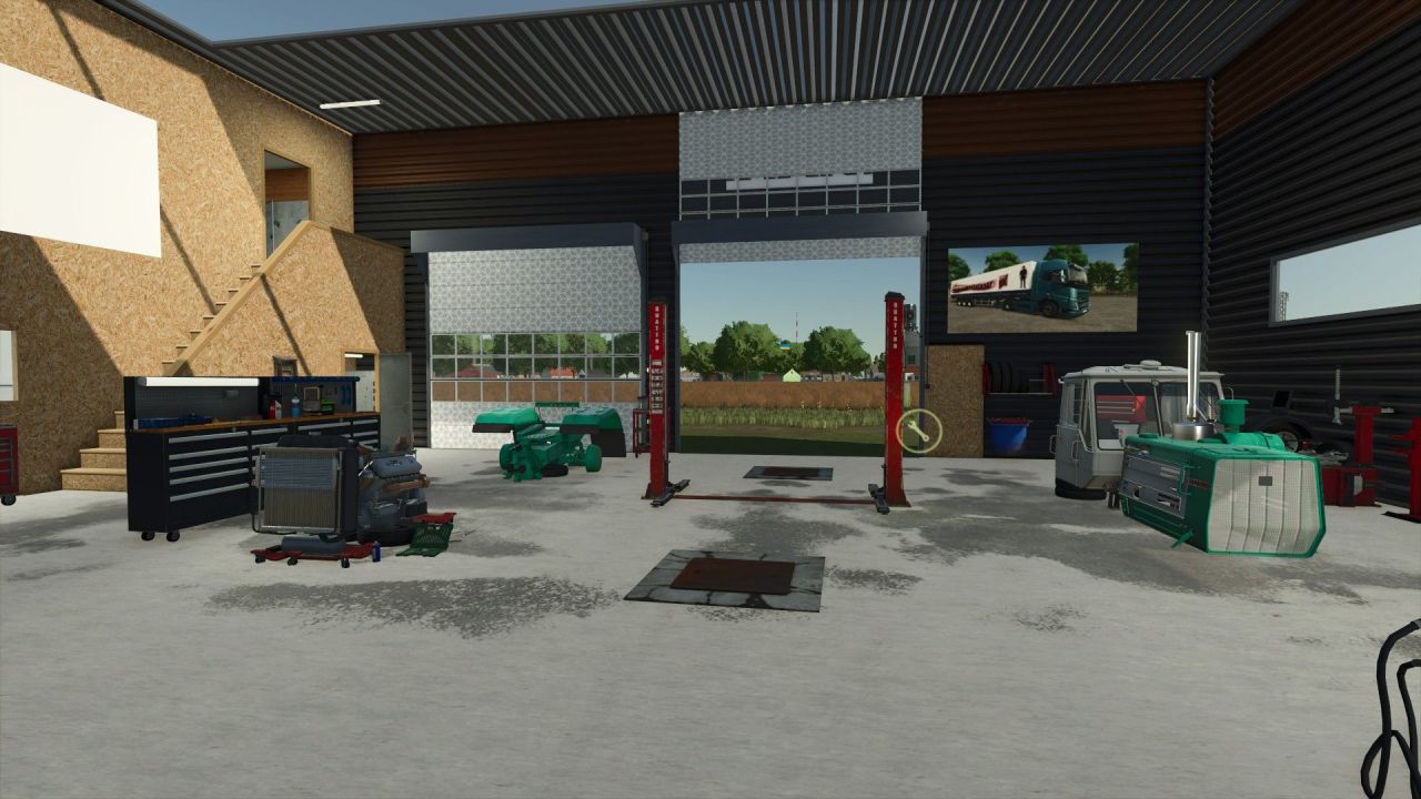 Large Workshop for Farming Simulator 25 — Lift, Decor and Convenient Service
