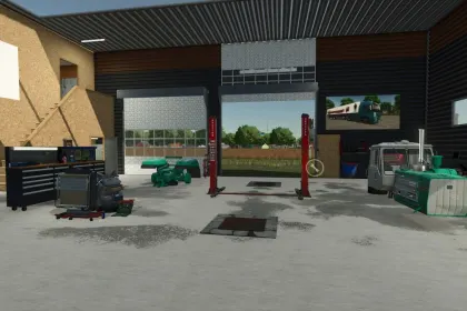 Large Workshop for Farming Simulator 25 — Lift, Decor and Convenient Service — 2