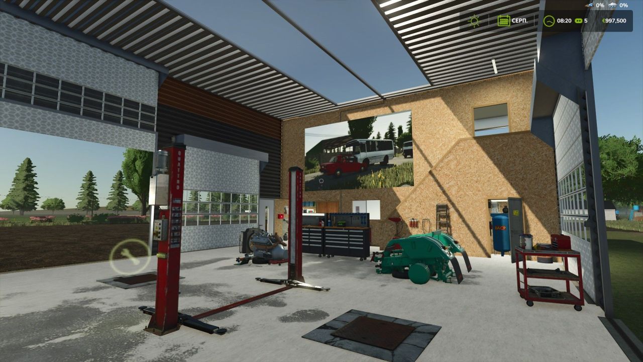 Large Workshop for Farming Simulator 25 — Lift, Decor and Convenient Service
