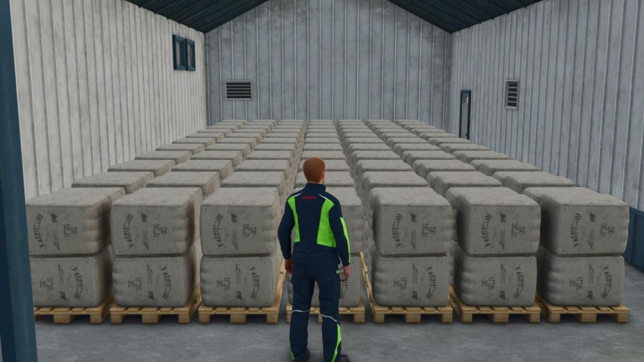 Pakket loodsen voor balen en pallets 2000 plaatsen FS25