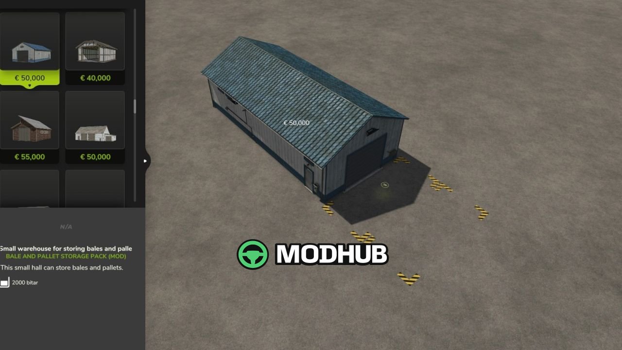 Pakket loodsen voor balen en pallets – 2000 pallets V1.0 voor FS25