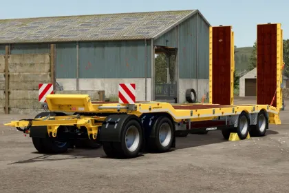 Ефективний Причіп SCHWARZMUELLER 4A для Безпечного Перевезення Техніки у FS25