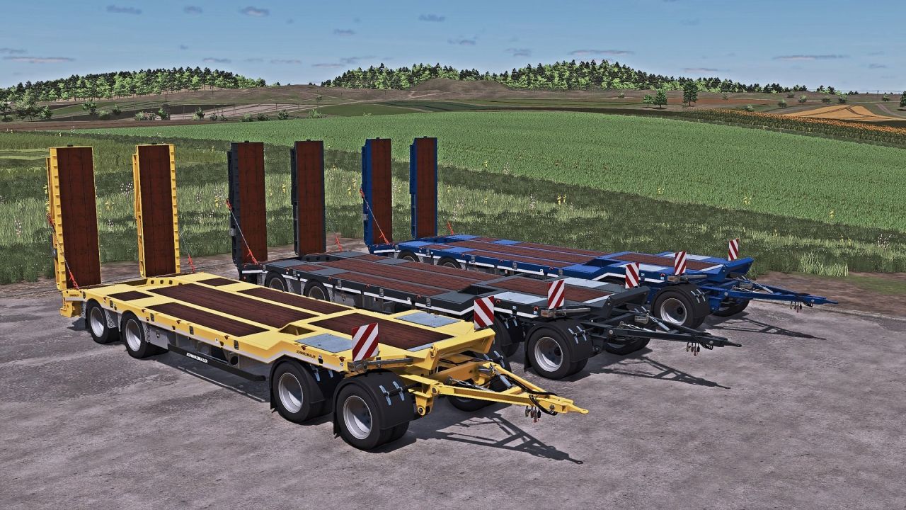 Ефективний Причіп SCHWARZMUELLER 4A для Безпечного Перевезення Техніки у FS25 - Скріншоти