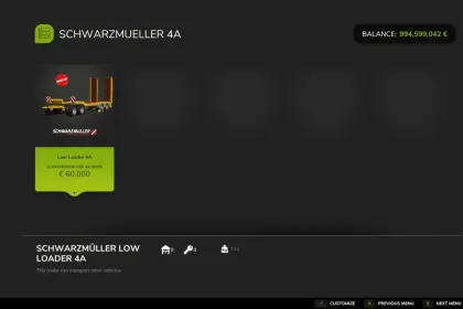 Ефективний Причіп SCHWARZMUELLER 4A для Безпечного Перевезення Техніки у FS25