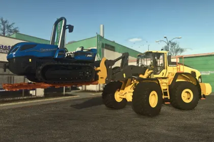 Efektywny Pallet z Pasami Napinającymi i Długimi Widelcami Paletowymi — Niezawodne Palety i Długie Widelce dla FS25 — 4