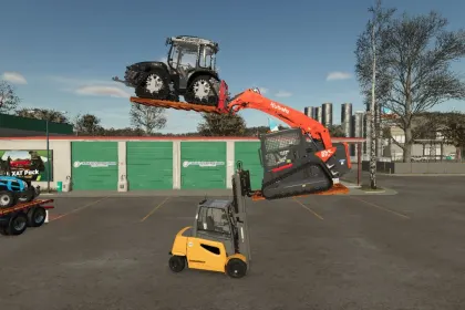 Efektywny Pallet z Pasami Napinającymi i Długimi Widelcami Paletowymi — Niezawodne Palety i Długie Widelce dla FS25 — 5