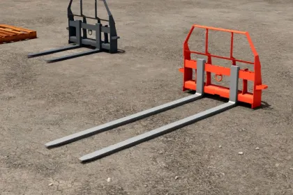 Efektywny Pallet z Pasami Napinającymi i Długimi Widelcami Paletowymi — Niezawodne Palety i Długie Widelce dla FS25 — 6