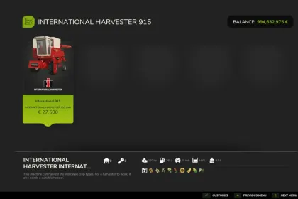 Легендарний Комбайн International 915 для Farming Simulator 25 — Надійний Класик — 6