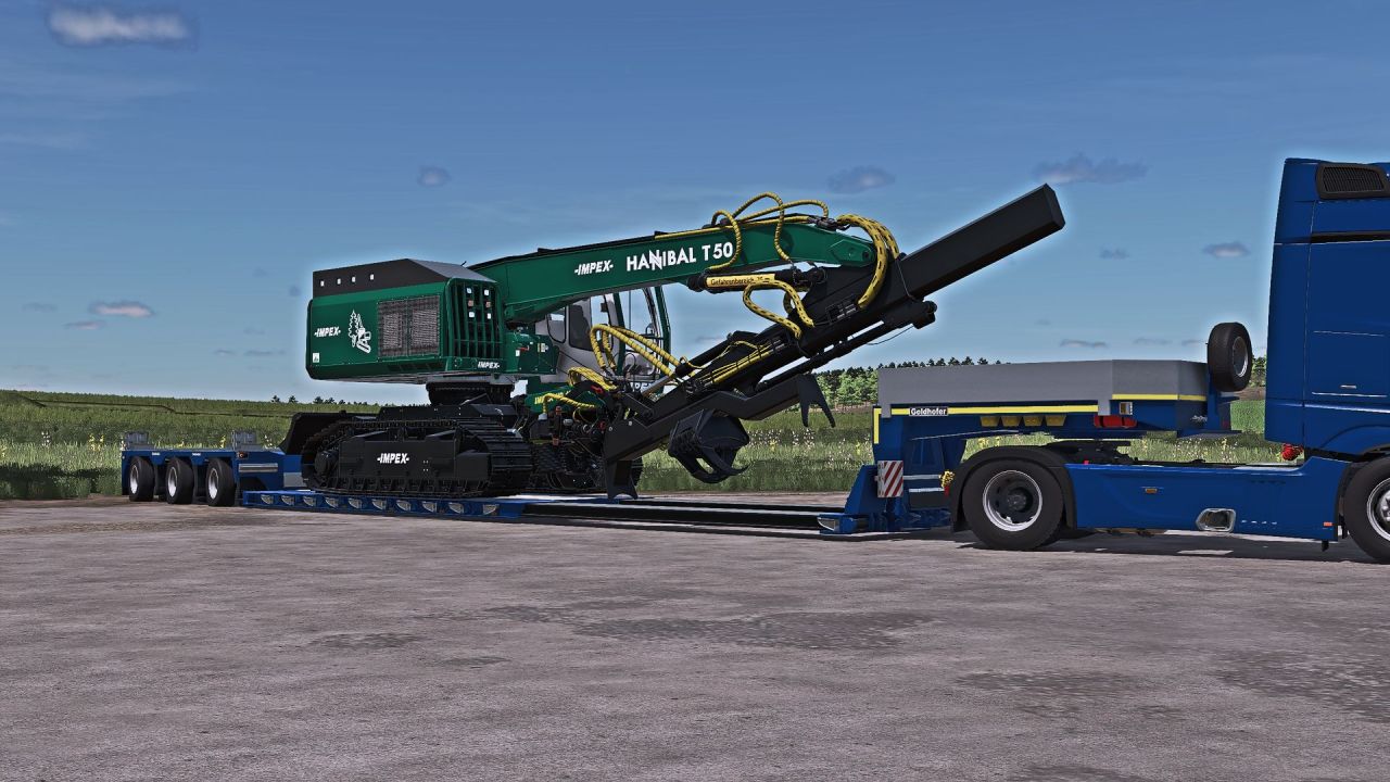 Ефективний Низькорамний Трал Goldhofer STZ-VP для Важкої Техніки у Farming Simulator 25