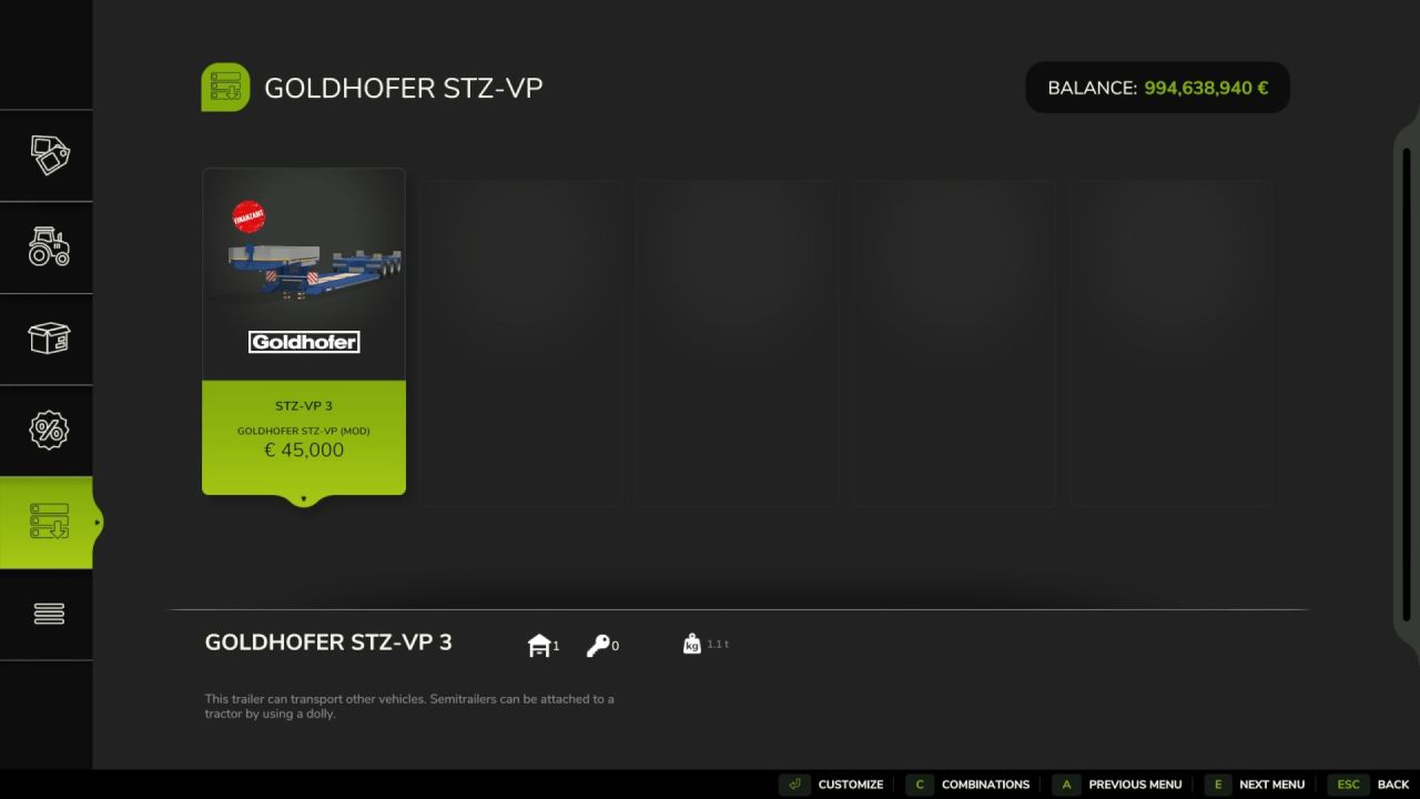 Ефективний Низькорамний Трал Goldhofer STZ-VP для Важкої Техніки у Farming Simulator 25