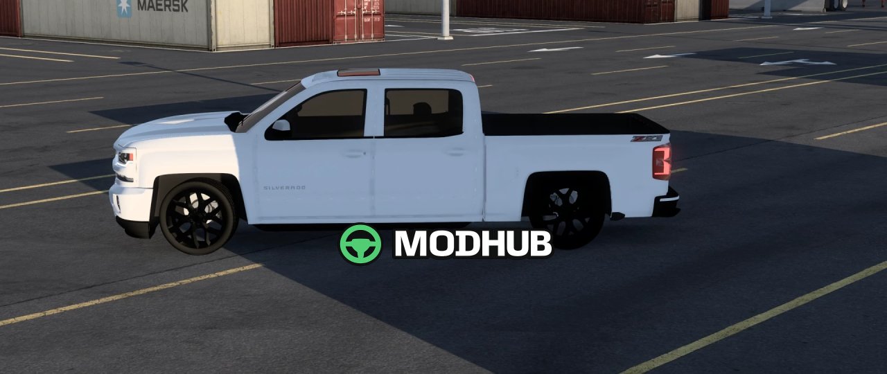 Verlaagde Chevrolet Silverado 2018 met 24-inch snowflake velgen voor ATS