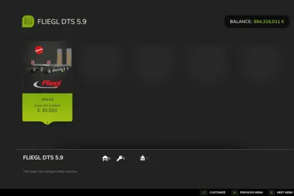 Ефективний Низькорамний Причіп Fliegl DTS 5.9 для Трактора у Farming Simulator 25