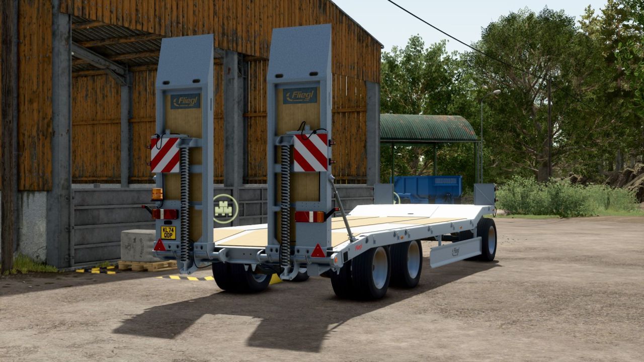 Efficient Low Loader Trailer Fliegl DTS 59 for Tractor in Farming Simulator 25