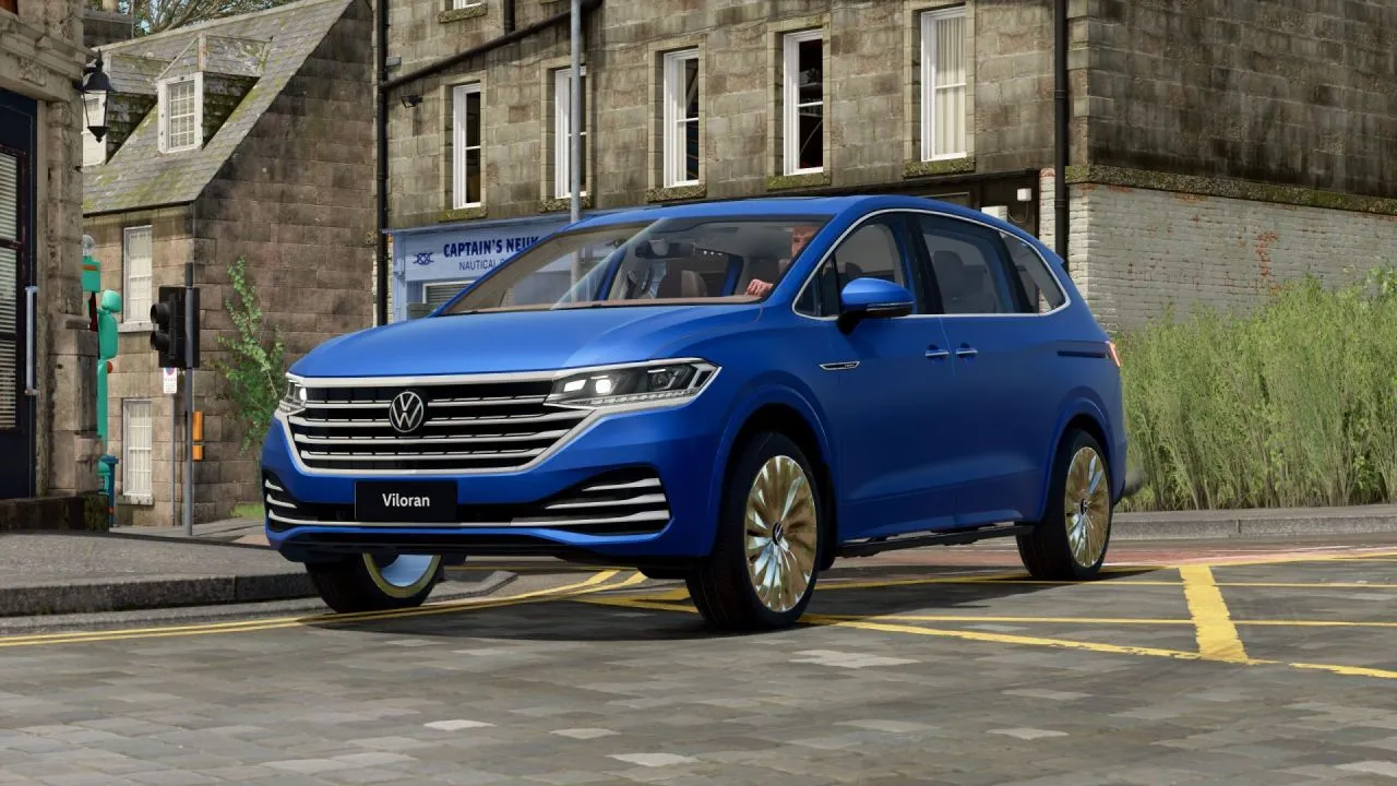 Stylowy Minivan Volkswagen Viloran 330-380TSI do Farming Simulator 25 — 7 Miejsc i Robocza Wciągarka