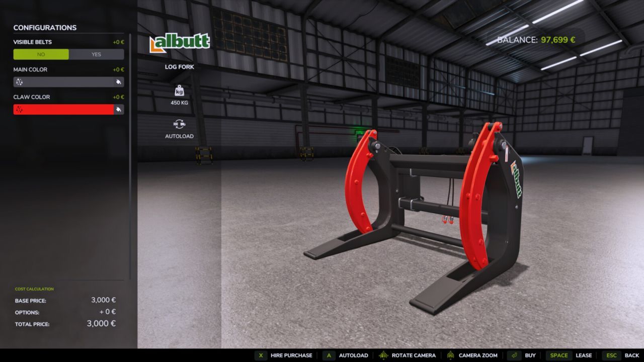 Effiziente Palettengabel mit Spannriemen für Lader in FS25