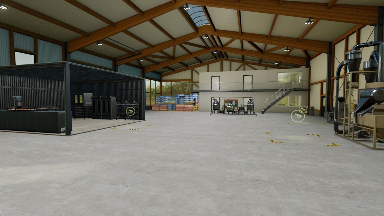 Effektives All In One Produktionskomplex für FS25 — Backen, Molkerei, Zucker und Öle in einem Gebäude