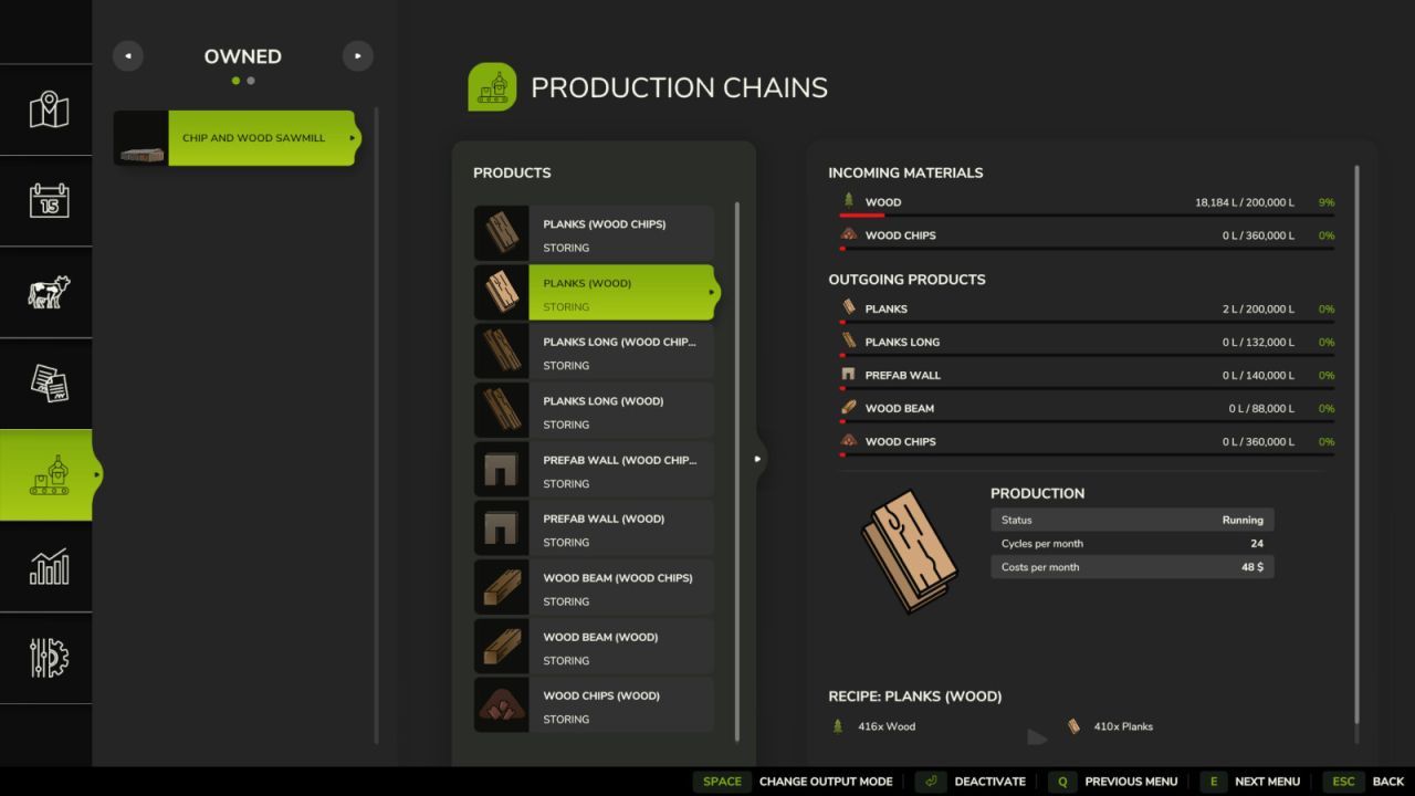 Efektywna tartak Chip N' Wood Sawmill dla FS25 — deski, belki i panele ścienne