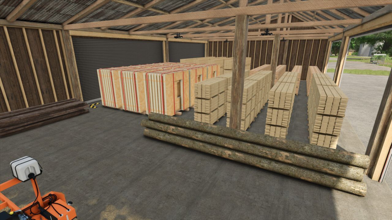 Efektywna tartak Chip N' Wood Sawmill dla FS25 — deski, belki i panele ścienne