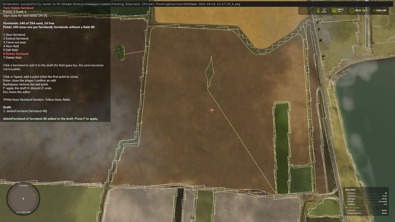 Farmland Splitter landbewerker voor Farming Simulator 25