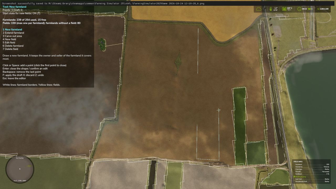 Farmland Splitter landbewerker voor Farming Simulator 25