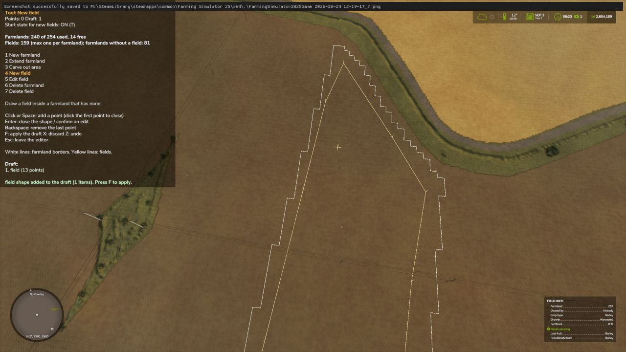 Farmland Splitter landbewerker voor Farming Simulator 25