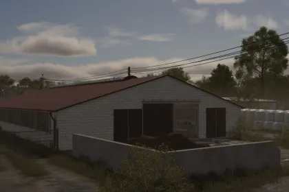 Efficient Red Roof Cow Barn for 60 Cows for Farming Simulator 25 — 2