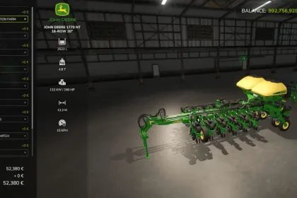 John Deere 1770 NT RCR zaaimachine voor Farming Simulator 25 — 4