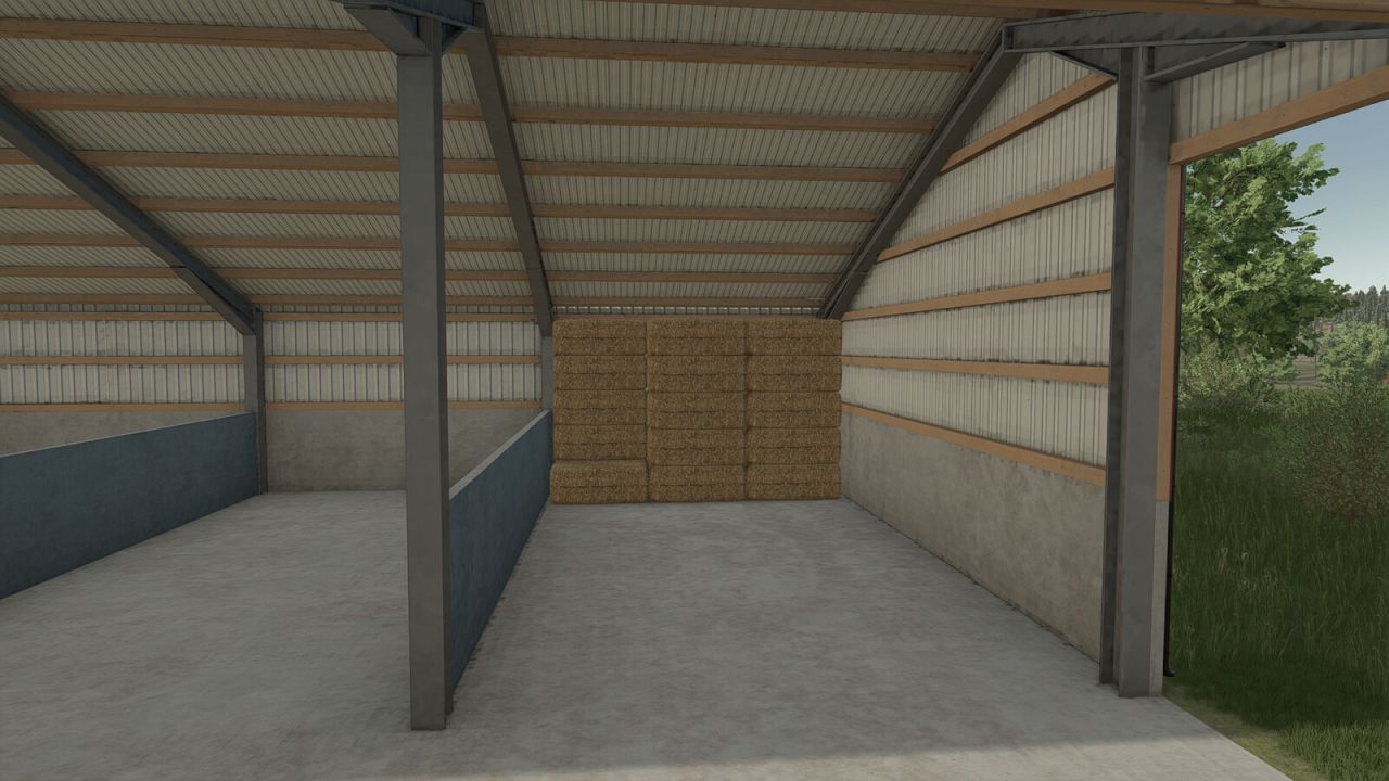Ефективний Bale Storage — Сучасний Ангар для Техніки та Тюків у Farming Simulator 25