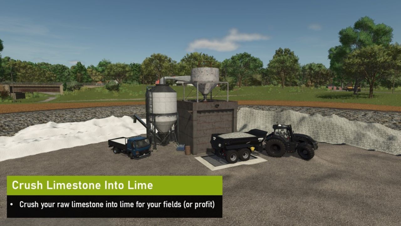 Efficient Limestone Quarry And Crusher — Quarry, Crusher and Lime Selling Point for FS25