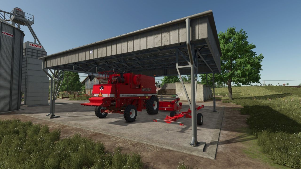 Міцний Сталевий Ангар Shed BIN 12x10 м для Техніки у Farming Simulator 25