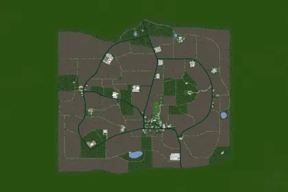 Нова Карта Cybuchowo для Farming Simulator 25 — 193 Поля, Ліси та Виробництва — 2