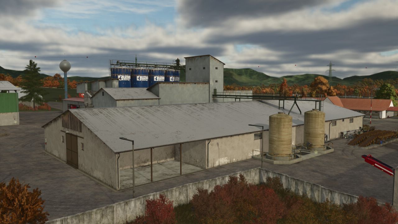 Efektywny kompleks Lizard Grain Storage i Pig Food Maker — Magazyn ziarna i Karmownik dla świń w FS25