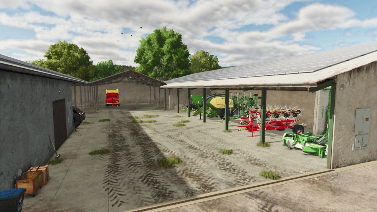 Універсальні Ангари Lizard Multipurpose Sheds — Потужні Сховища для Техніки, Тюків і Піддонів у FS25