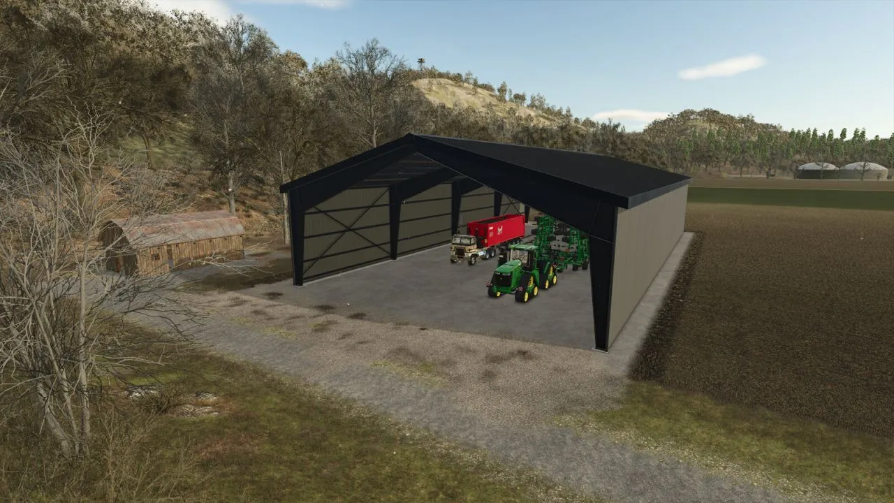 Praktisches Large Metal Pavilion Pack — Große Metallhallen für Technik in FS25
