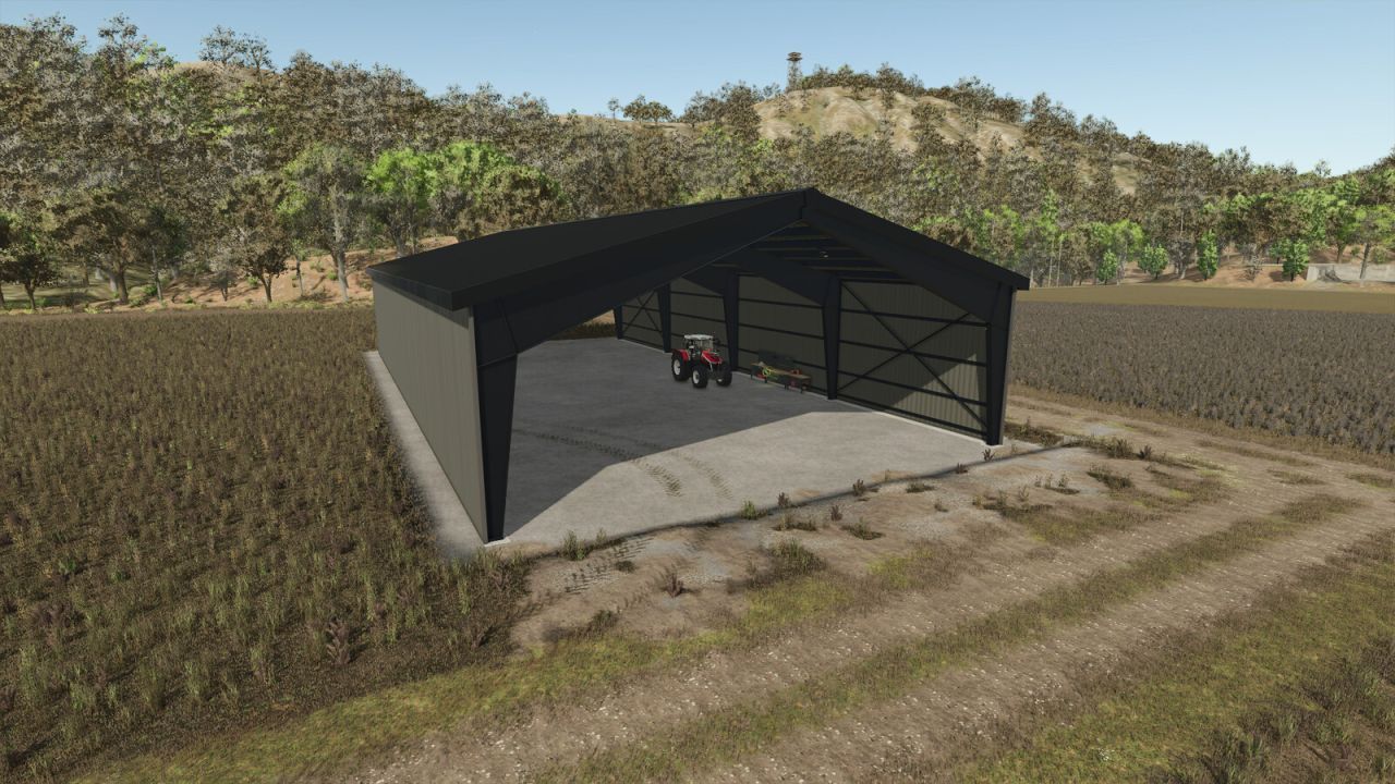 Praktisches Large Metal Pavilion Pack — Große Metallhallen für Technik in FS25