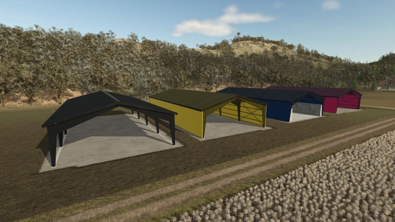 Praktisches Large Metal Pavilion Pack — Große Metallhallen für Technik in FS25