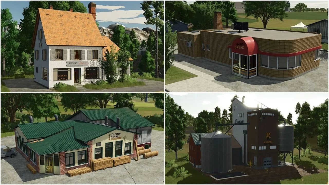 Efektywny Zestaw Punktów Produkcji — 12 Fabryk z FS22 dla Farming Simulator 25