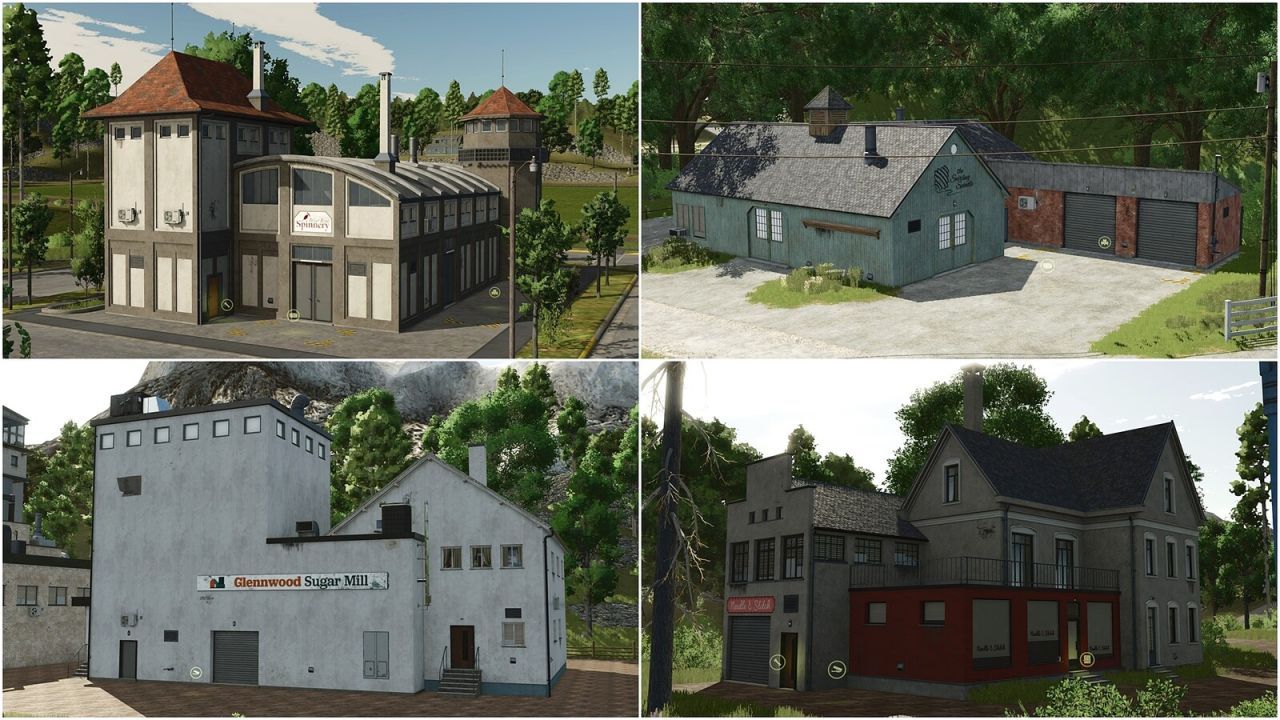 Efektywny Zestaw Punktów Produkcji — 12 Fabryk z FS22 dla Farming Simulator 25