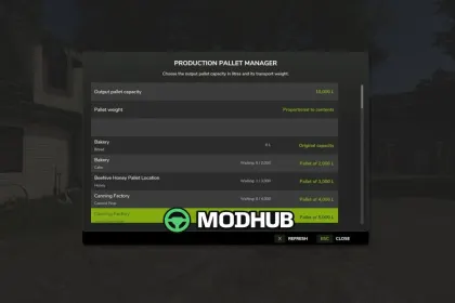 Production Pallet Manager V1.0 voor FS25 — 3