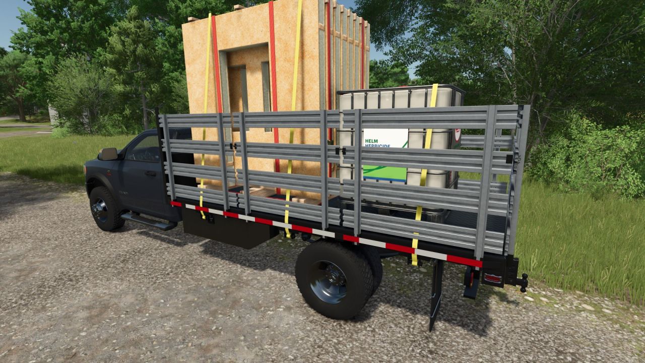 Leistungsstarker Pickup Dodge Ram 5500 Stakebed für Farmarbeiten in FS25