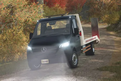 Effizienter Abschleppwagen Mercedes-Benz Sprinter W910 — Schneller Tow Truck für Farming Simulator 25