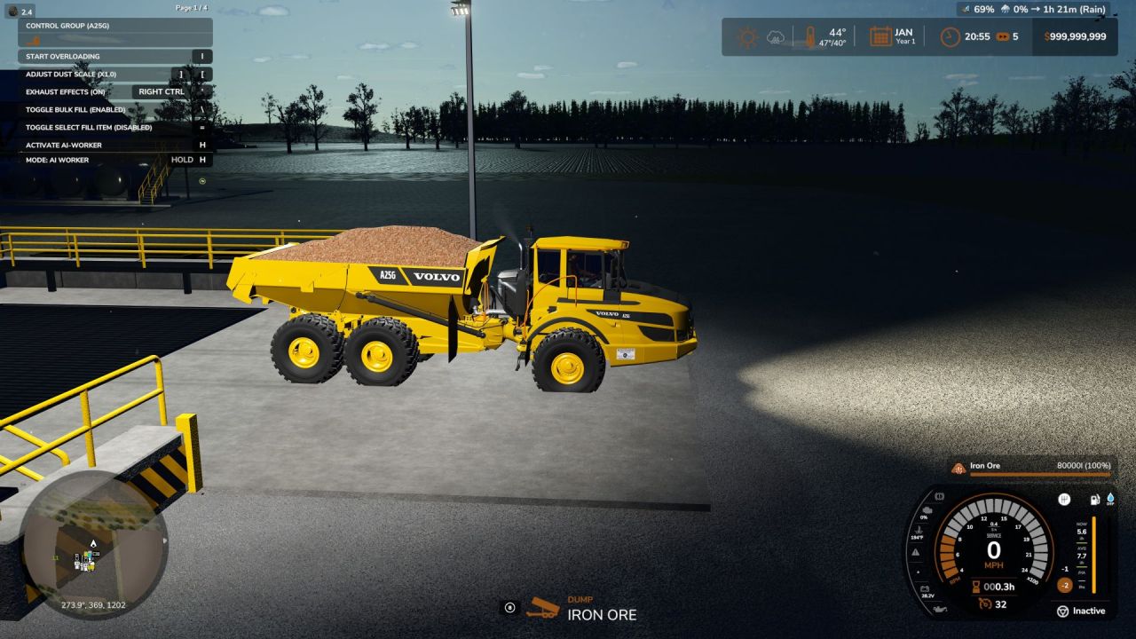 Термінал для зберігання видобутку SCG для Farming Simulator 25