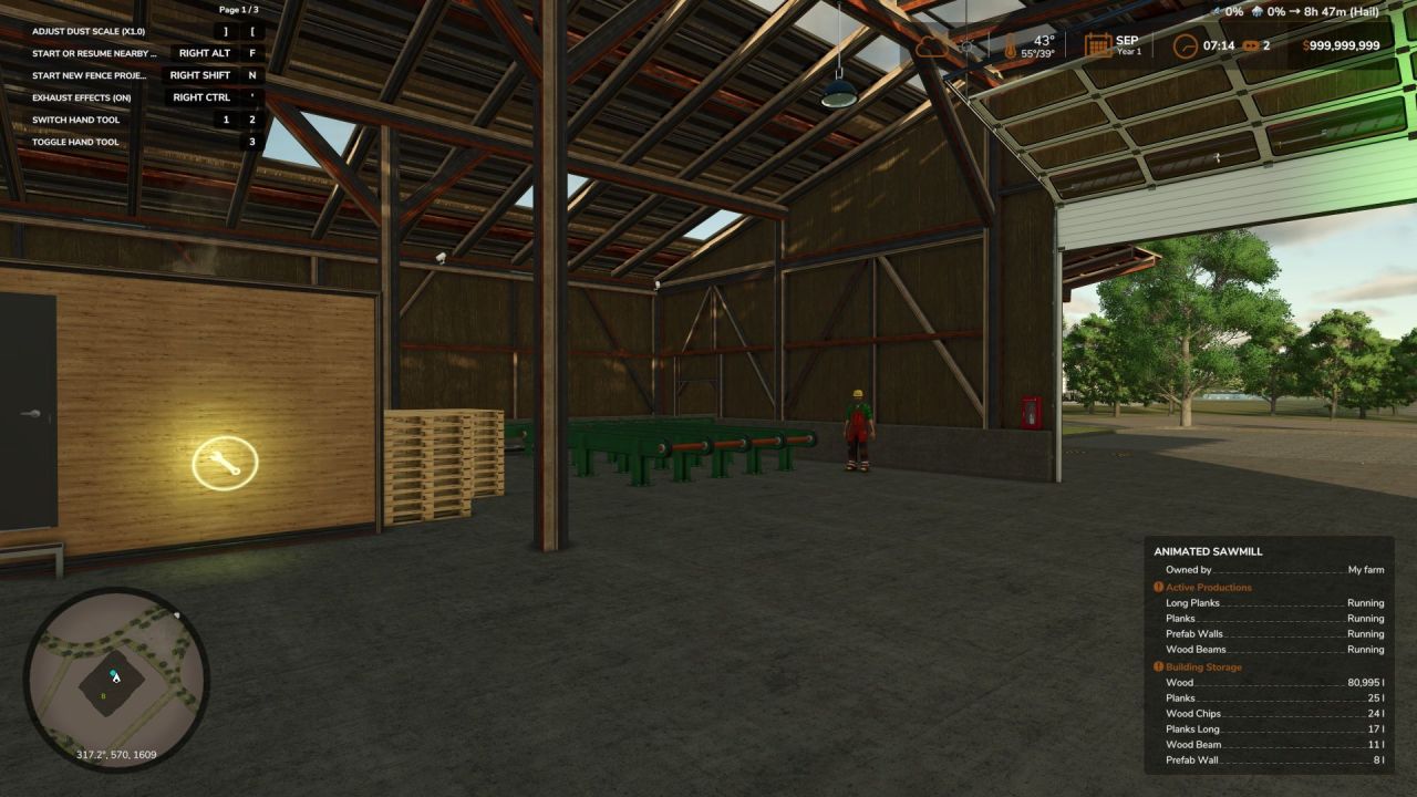 Пилорама Animated Sawmill для Farming Simulator 25