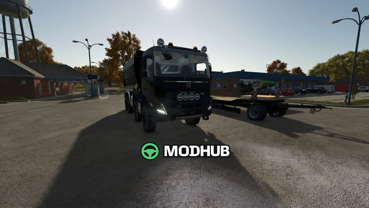 Вантажівка Volvo FMX Tipper з краном HMF 3220 для FS25